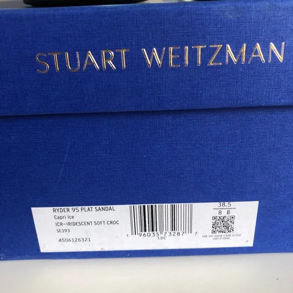 Green Capri Ice Iridescent Soft Crocodile Embossed Platform Heel Block Sandals - Picture 17 of 17